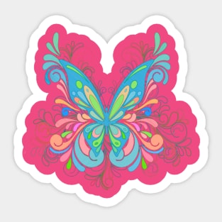 Elegant butterfly Teal Sticker